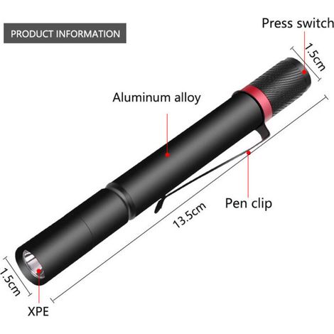 Lampe de poche à lumière forte, lampe de poche d'extérieur portable, mini (1/3)