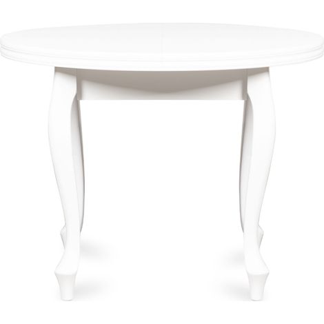 KONSIMO Esstisch Esszimmertisch Küchentisch rund "ALTIS", Weiß, Furnier, Classic, 100-140x76,5 cm (1/4)