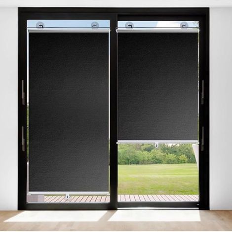 [2 pièces] Stores occultants à ventouse, stores enrouleurs rétractables portables, rideaux occultants sans perçage (50 cm x 125 cm) (1/4)