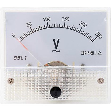 Ampèremètre/testeur de courant rectangulaire à montage sur panneau, précision 2,5, norme 5, plage de mesure 0-250 V (1/5)