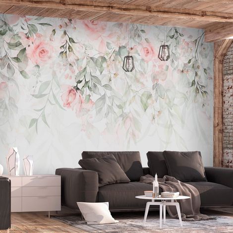 Papier peint Cascade de Roses Première Variante - 150 x 105 cm (1/4)