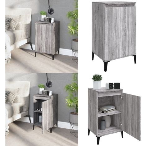 Table de chevet sonoma gris 40x35x70 cm bois d'ingénierie - Table De Chevet - Meuble De Chambre - Table Nuit - Commode - Rangement - Home & Living (1/5)