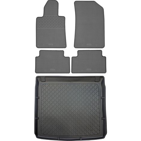 Ensemble de tapis de sol en caoutchouc pour Peugeot 508 I SW Break (5 portes) de 01.2011 à 09.2018 : tapis de sol de voiture et tapis de coffre. (1/5)