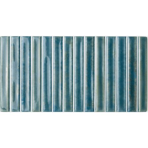 Carrelage mural faience effet graphique POTTERS - Bars - 25x12.5cm Prussian - - boîte de 0.44 m2 - Gioia Materia