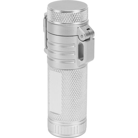 Briquet électrique étanche à double arc, coupe-vent et rechargeable 220 mAh, idéal pour le camping (argenté). (1/5)