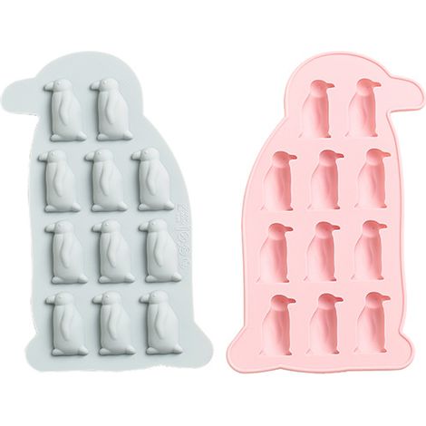 Moule à glaçons en silicone pingouin 2 pièces - 11 compartiments machine à glaçons mignonne pour boissons et pâtisseries