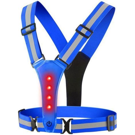 Gilet de course LED - - LED rouges avant et arrière - Modes d'éclairage: fixe, clignotant, rapide Femeo