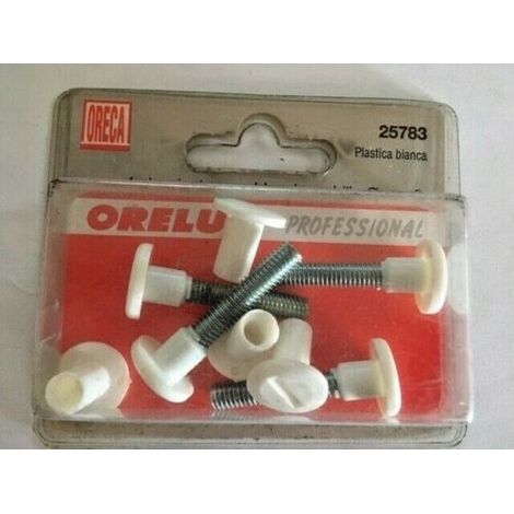 ORECA - 4 GIUNZIONI PER ASSEMBLAGGIO MOBILI IN PLASTICA BIANCA 8mm