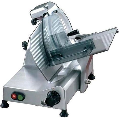 FAC S220 Affettatrice Elettrica Lama 220mm 185W Spessore 0-15mm Affilatoio Integrato Trasmissione a Cinghia colore Silver