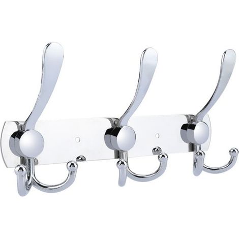 Tbest Crochets muraux Support mural multifonction en acier inoxydable, support à crochets, luminaire crochet Cinq Trois crochets (1/4)