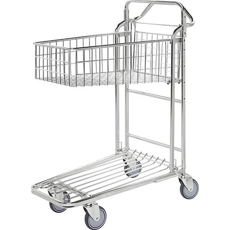 Chariot de magasin et d'entrepôt - Panier 980x530mm - KM4202-KD-E (1/4)