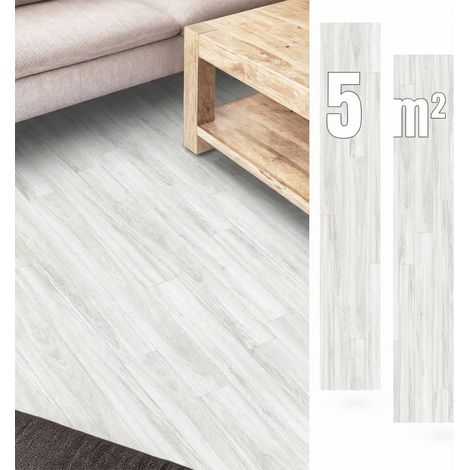 Pavimenti Vinilici Autoadesivi 5 m² BIANCHI Listoni PARQUET (1/5)