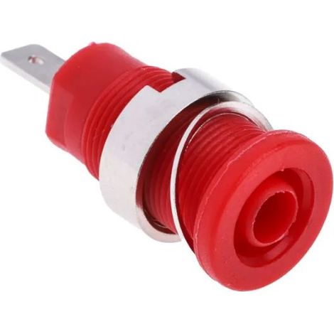 Fiche banane femelle 4 mm RS PRO Rouge Femelle 24A 1000V ( Prix pour Paquet de 5 )