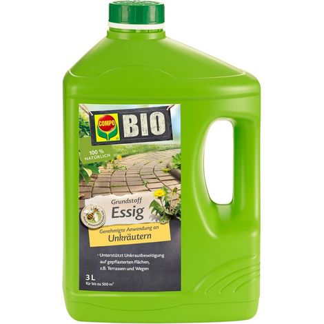 COMPO Bio Grundstoff Essig, zur Unkrautbeseitigung, 100% natürlich, für 500m2, 3 Ltr
