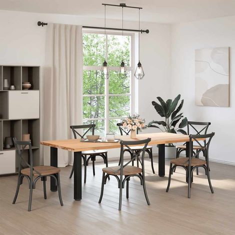 vidaXL Console Table Legs 4 pcs Black 72-74 cm Steel (1/5)