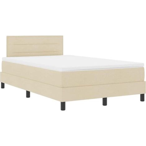 Matelas à ressorts avec sommier intégré et éclairage LED, beige, 120 x 190 cm, revêtement en tissu (1/5)