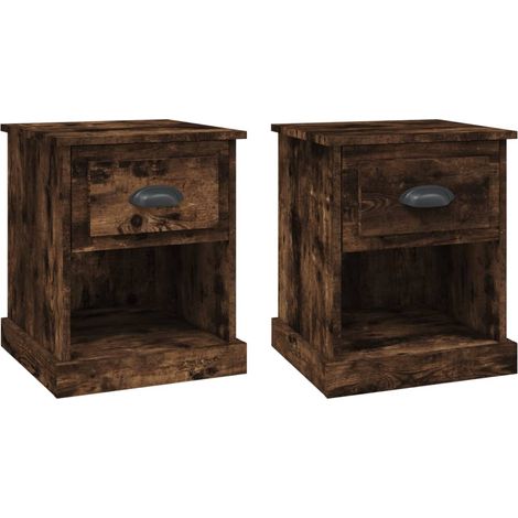 Maison Exclusive - Nachttische 2 Stk. Räuchereiche 39x39x47,5 cm
