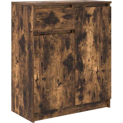 Maison La Vie - Buffet Salon Moderne - Meuble de rangement - avec tiroir chêne fumé 71x35x84 cm bois d'ingénierie bu2233