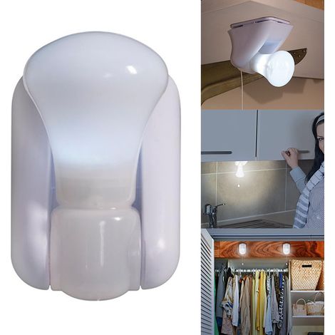 Mur LED veilleuse ampoule tirer placard éclairage lampe lumière, Portable armoire intérieur pratique lumière LED, piles non incluses (1/5)