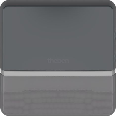 Theben TECTA D180 AN Detector de movimiento Theben, PIR, 180°, 14m Alcance, 1 Canal Licht, 400W LED, Protección anti-arrastre, Exit-on, Medición de luz, antracita, 1010101