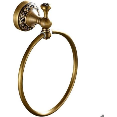 Anneau porte-serviettes rétro - OKZ® - Laiton de qualité - Antirouille - Finition antique - Capacité 5 kg