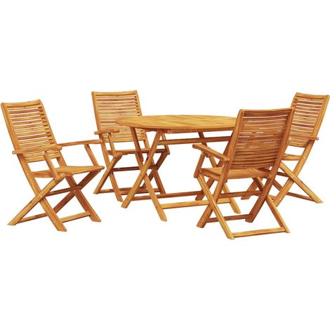 Maison Exclusive - Set da Pranzo per Giardino 5 pcs Marrone