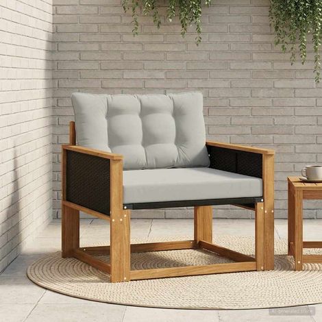 vidaXL Madera maciza de acacia y textileno (1/5)