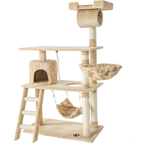 Tiragraffi per gatti nicchia peluche beige 141 cm 080000513