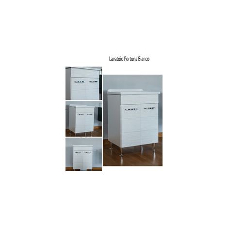 1PZ LAVATOIO ANTONELLA 60X50 CM CON SIFONE BIANCO PORTUNA (1/2)