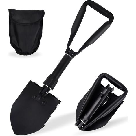 Robuster Gartenspaten aus Kohlenstoffstahl, multifunktionaler Klappspaten, Campingspaten, unverzichtbares Zubehör für Outdoor-Aktivitäten (1/5)