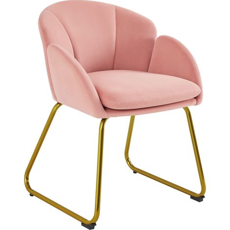 Yaheetech Poltroncina Salotto Poltrona Soggiorno Imbottita Alta Ergonomica in Velluto con Schienale Braccioli Portata 136 kg Rosa (1/5)