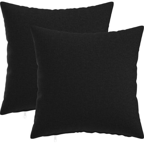 Housse de coussin 2 pc HEERLEN Noir 30 x 30 cm Tissu (1/5)