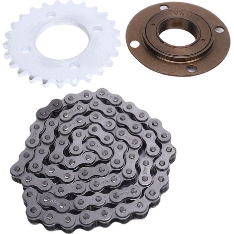 Jeu de Chaînes de Pignon 25T, Construction en Acier pour Mini Vélo Go Kart ATV, avec Conception d'engrenage Précise pour une Puissance d'escalade Améliorée et des Performances Fluides (1/5)
