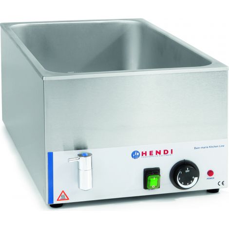 Bain-marie électrique réglable pour GN1/1 150 mm avec robinet - Hendi 238912