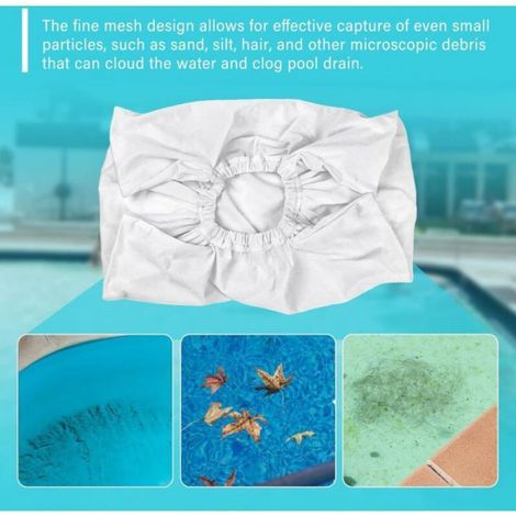 Sac Filtrant Fin - Pour Robot Aspirateur Piscine Aquabot Turbo Classic A8111PK - Maille Serrée - Lavable Réutilisable - Lot De 2 (1/4)