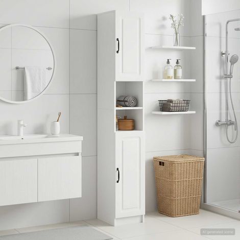 vidaXL Armario de Baño con Estante Abierto UTRECHT Blanco Brillante (1/5)