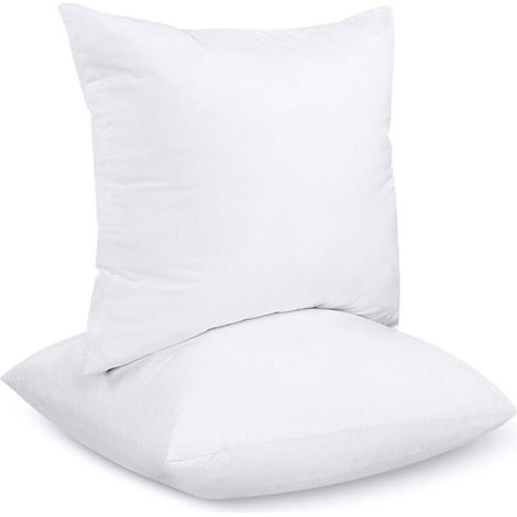 Lot de 2 coussins décoratifs, 40 x 40 cm – garnissage en fibres de silicone creuses – housse en polyester mélangé – pour usage intérieur – 2 draps de lit inclus (1/5)