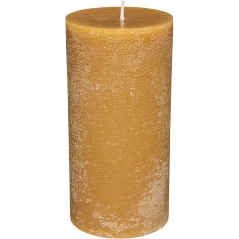 Bougie Cylindrique "Rustic" 14cm Jaune (1/2)