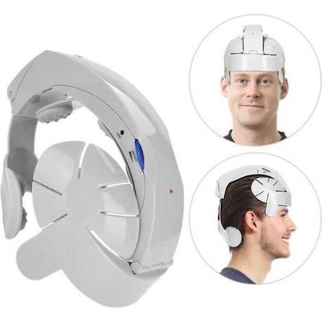 Masseur de tête électrique - VIBRANCE - Modèle Relax - 8 niveaux d\'intensité - Ergonomique - Musique relaxante (1/4)