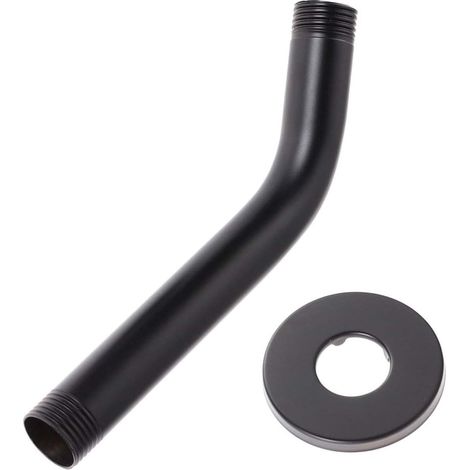 Support de douche de plafond en acier inoxydable noir, installation facile et résistance aux minéraux (1/5)