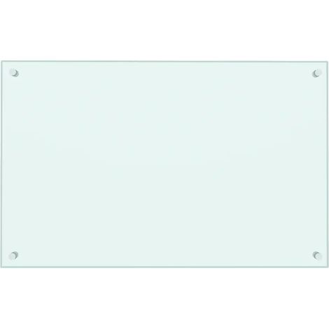 Protector antisalpicaduras de cocina de 80 x 50 cm práctico y moderno de vidrio templado blanco 020046320 (1/5)