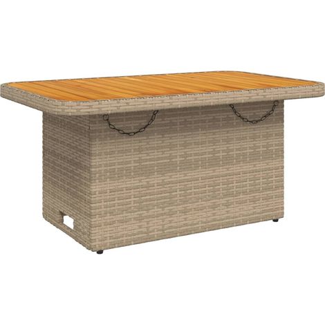 Maison Exclusive - Gartentisch Beige 90x55x71 cm Poly Rattan und
