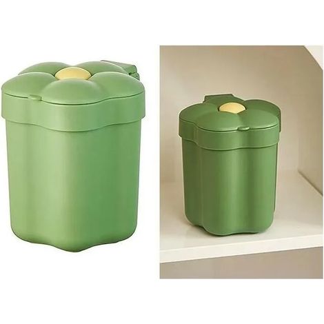 poubelle de BureauDcoration De Table BassePoubelle Recyclage en PlastiquePoubelle forme de fleur avec Couverclepour POUBELLE (1/4)