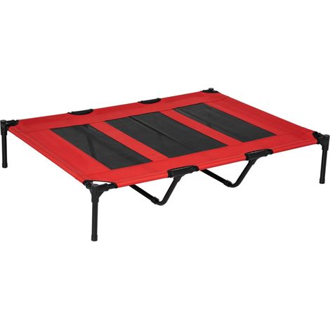 Cama Para Perros Cama Elevada Para Mascotas Tumbona Para Perros Lugar Para Dormir Para Perros Grandes Metal Oxford Rojo