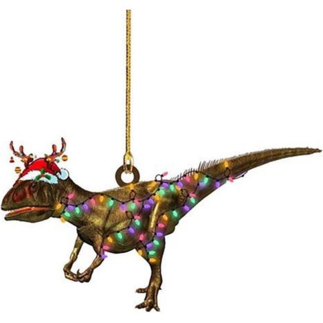 Pendentif Dinosaure - Décoration De Noël Pour Arbre De Noël Et Rétroviseur Automobile - Ornement Suspendu Pour Fête - Lot De 1 (1/4)
