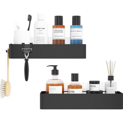 Étagère douche sans perçage organisateurs salle bain antirouille avec grande capacité lot de 2 (1/4)