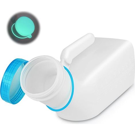 Urinoir pour homme et femme, 1000ml portable urinoir fabriqué avec Bouchons de bouteille étanches qui brillent dans le noir et Poignée, réutilisable urinoir de voyage bouteille collector d'urine (1/5)