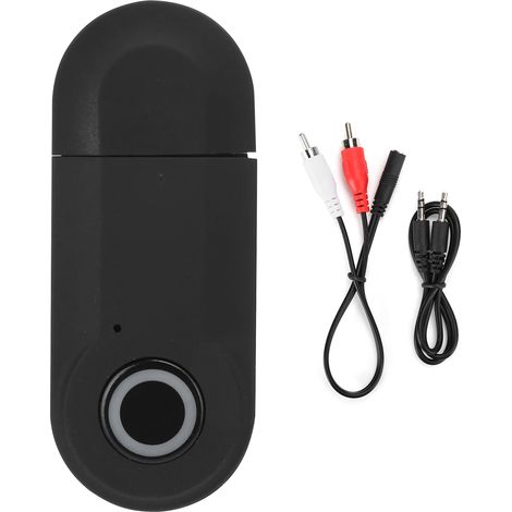 Adaptateur audio sans fil pour chaîne stéréo domestique, récepteur Bluetooth 5.3 avec entrée AUX, sorties RCA et audio HD à faible latence pour kit mains libres de voiture et récepteur audio. (1/5)