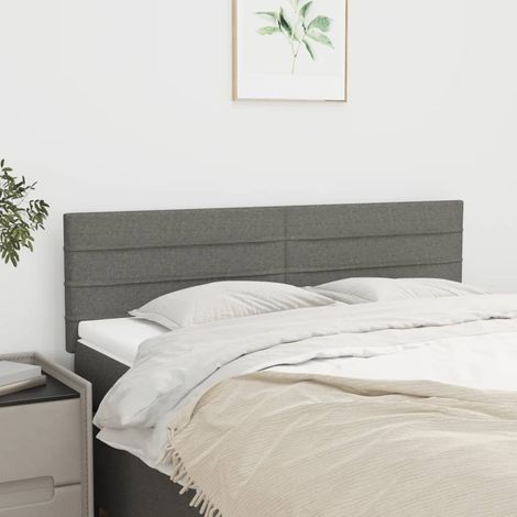 Têtes de lit 2 pcs Gris foncé 72x5x78/88 cm Tissu vidaXL