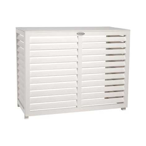 Coverpac – Cache climatisation composite blanc L 982x462x787 – WPC durable résistant aux intempéries – Réduction du bruit et intégration décorative
